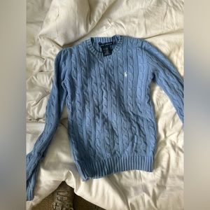 Carolina blue Ralph Lauren cable knit sweater